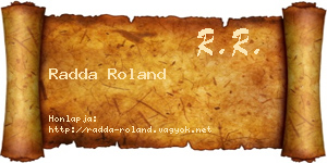 Radda Roland névjegykártya